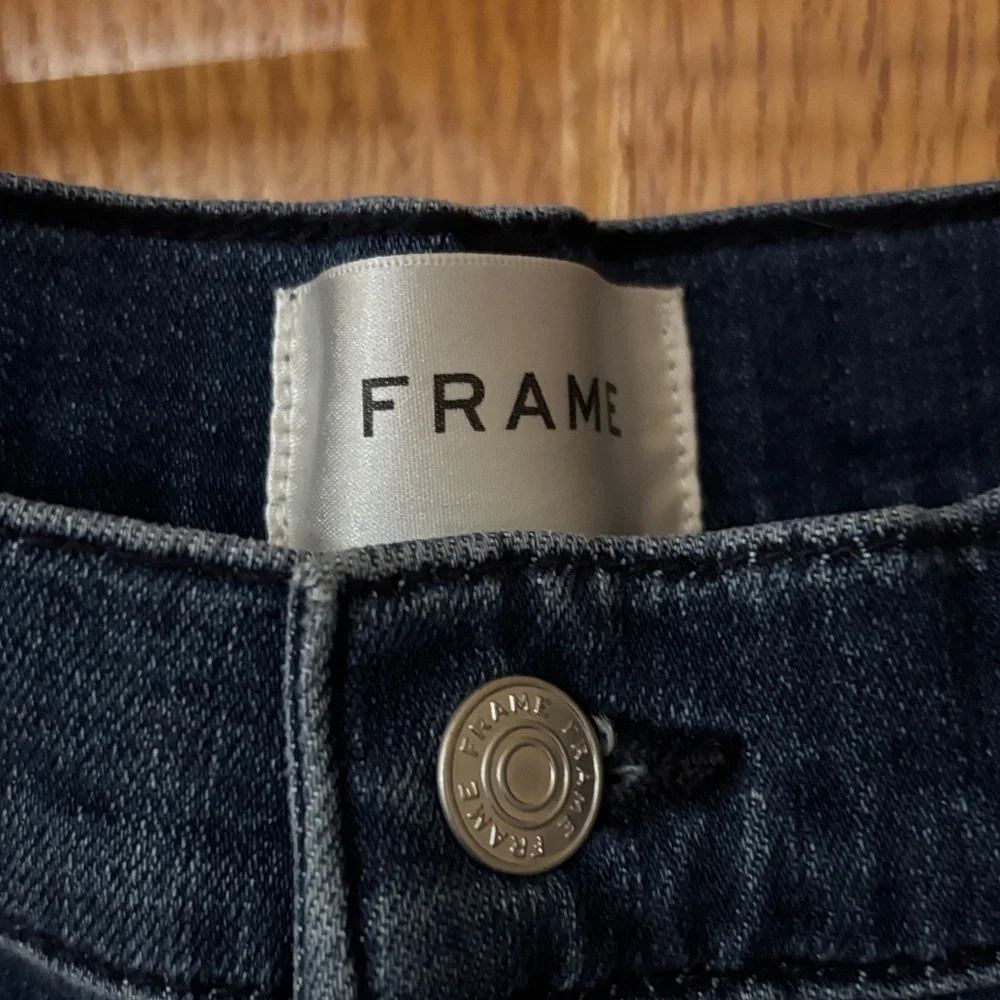 Frame Le Slim Palazzo Denim Deep Blue Flare Jeans - Picture 2 of 7